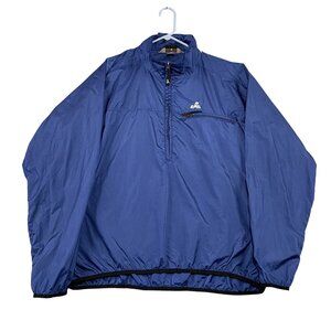 VTG EMS Raincoat Mens XL Blue Half Zip Made in Hong Kong